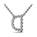Diamond  Alphabet Pendant Necklace, D