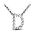 Diamond  Alphabet Pendant Necklace, D