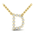 Diamond  Alphabet Pendant Necklace, D