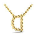 Diamond  Alphabet Pendant Necklace, D