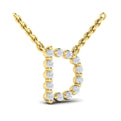 Diamond  Alphabet Pendant Necklace, D