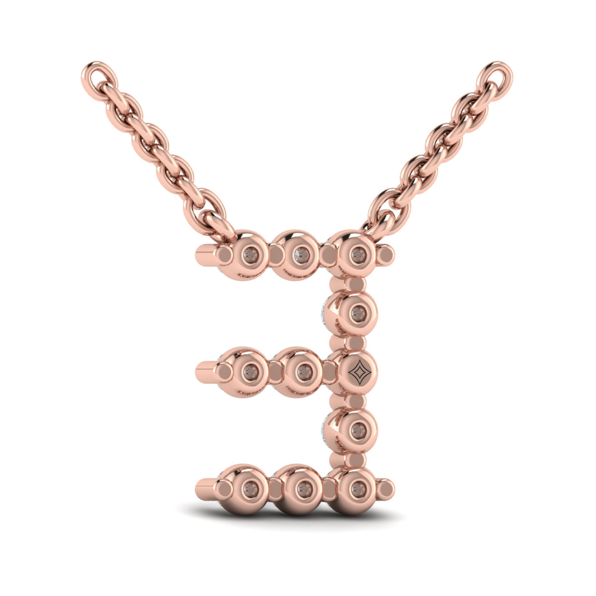 Diamond  Alphabet Pendant Necklace, E