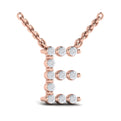 Diamond  Alphabet Pendant Necklace, E