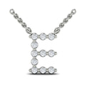 Diamond  Alphabet Pendant Necklace, E
