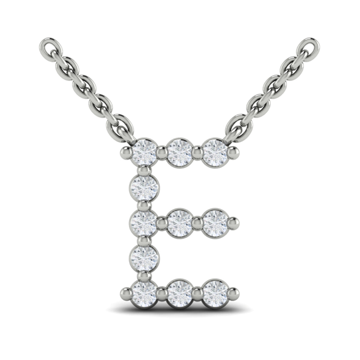 Diamond  Alphabet Pendant Necklace, E