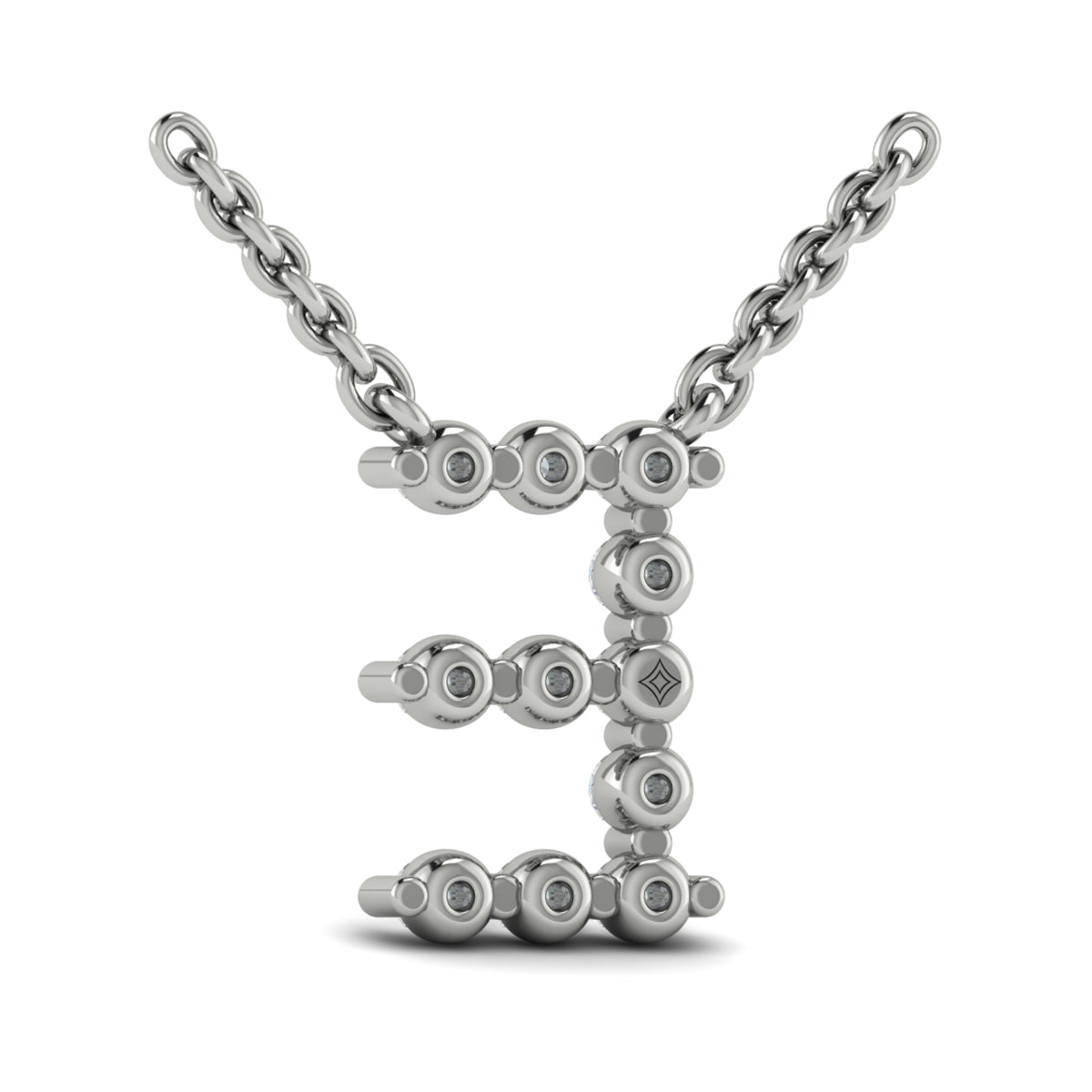 Diamond  Alphabet Pendant Necklace, E