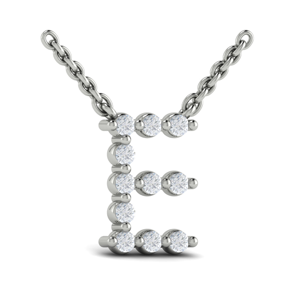 Diamond  Alphabet Pendant Necklace, E