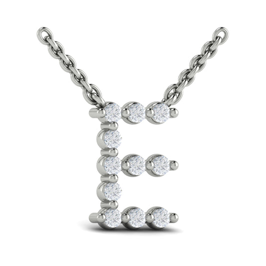 Diamond  Alphabet Pendant Necklace, E