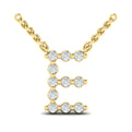 Diamond  Alphabet Pendant Necklace, E