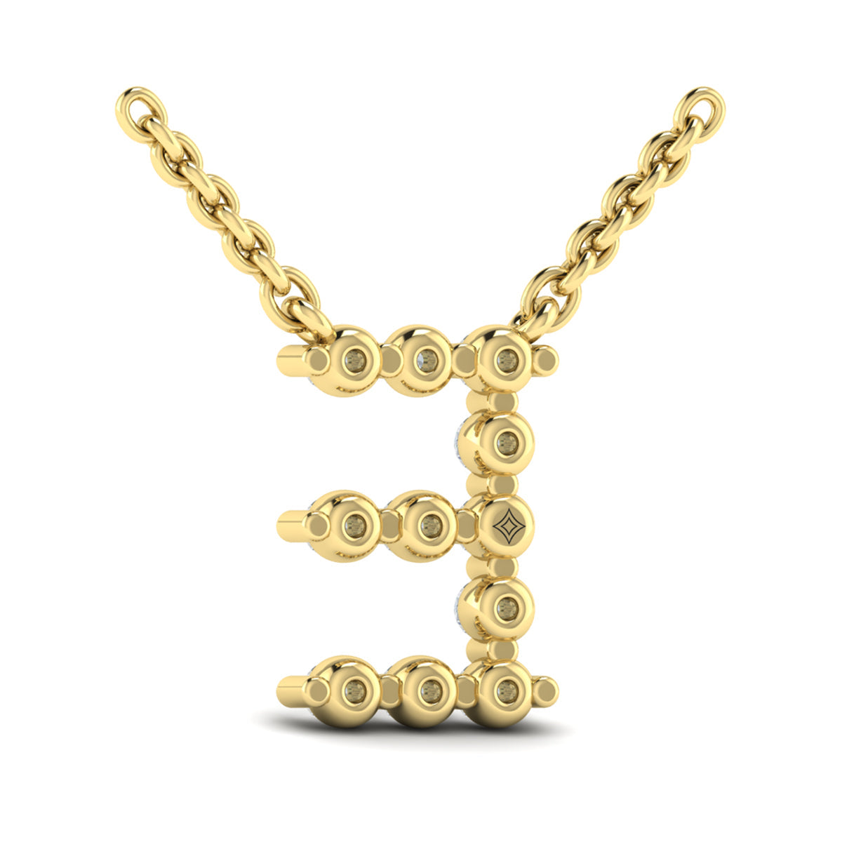 Diamond  Alphabet Pendant Necklace, E