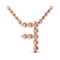 Diamond  Alphabet Pendant Necklace, F