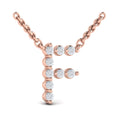Diamond  Alphabet Pendant Necklace, F