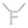 Diamond  Alphabet Pendant Necklace, F