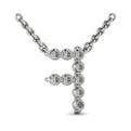 Diamond  Alphabet Pendant Necklace, F