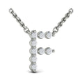 Diamond  Alphabet Pendant Necklace, F