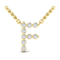 Diamond  Alphabet Pendant Necklace, F