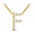 Diamond  Alphabet Pendant Necklace, F