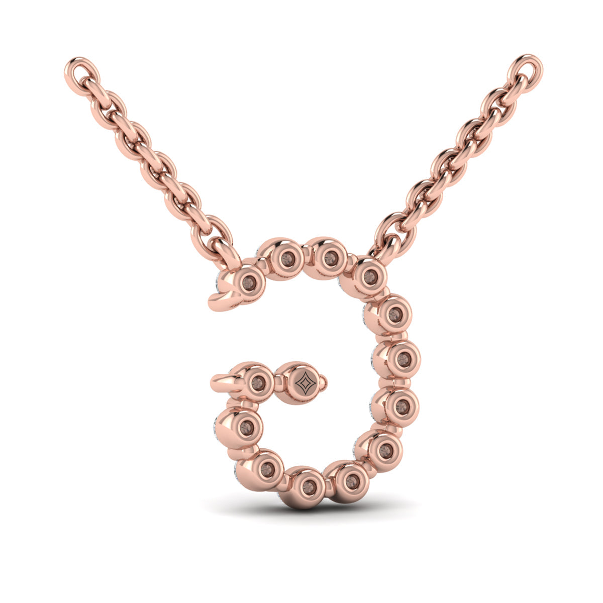 Diamond  Alphabet Pendant Necklace, G