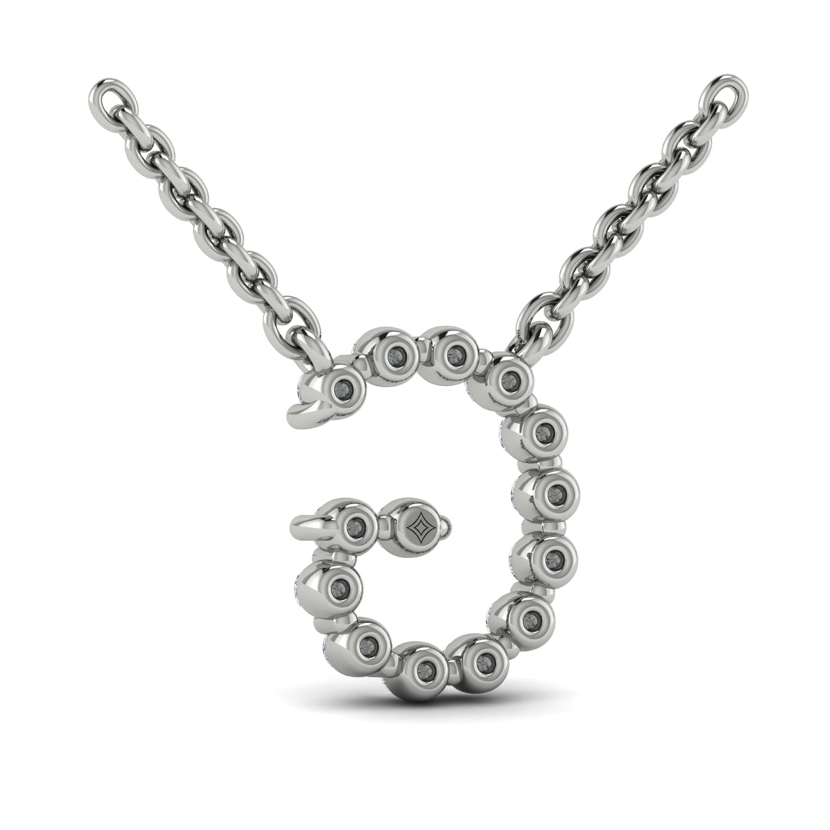 Diamond  Alphabet Pendant Necklace, G