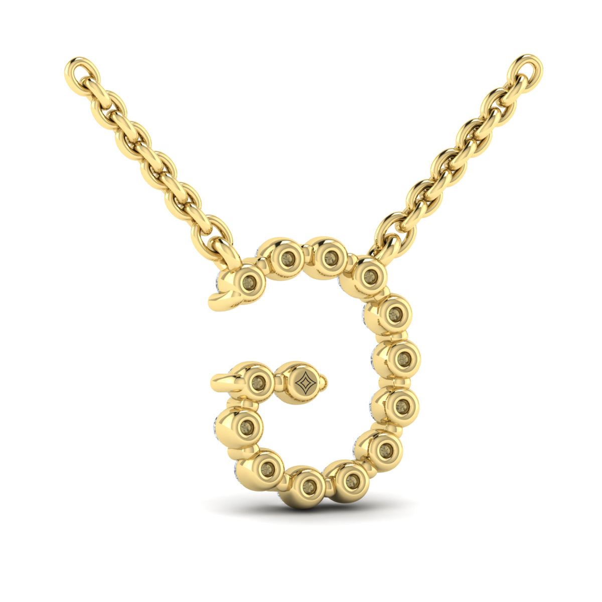 Diamond  Alphabet Pendant Necklace, G