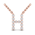 Diamond  Alphabet Pendant Necklace, H