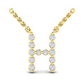 Diamond  Alphabet Pendant Necklace, H