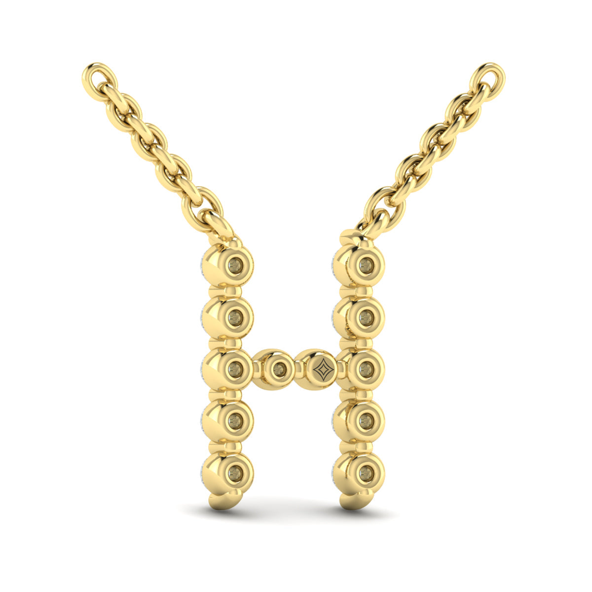 Diamond  Alphabet Pendant Necklace, H