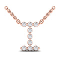 Diamond  Alphabet Pendant Necklace, I