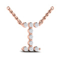 Diamond  Alphabet Pendant Necklace, I