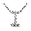 Diamond  Alphabet Pendant Necklace, I