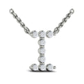 Diamond  Alphabet Pendant Necklace, I