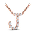 Diamond  Alphabet Pendant Necklace, J