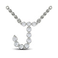 Diamond  Alphabet Pendant Necklace, J