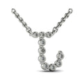 Diamond  Alphabet Pendant Necklace, J