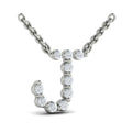 Diamond  Alphabet Pendant Necklace, J