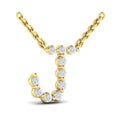 Diamond  Alphabet Pendant Necklace, J
