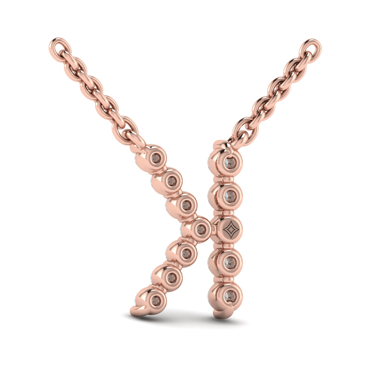 Diamond  Alphabet Pendant Necklace, K