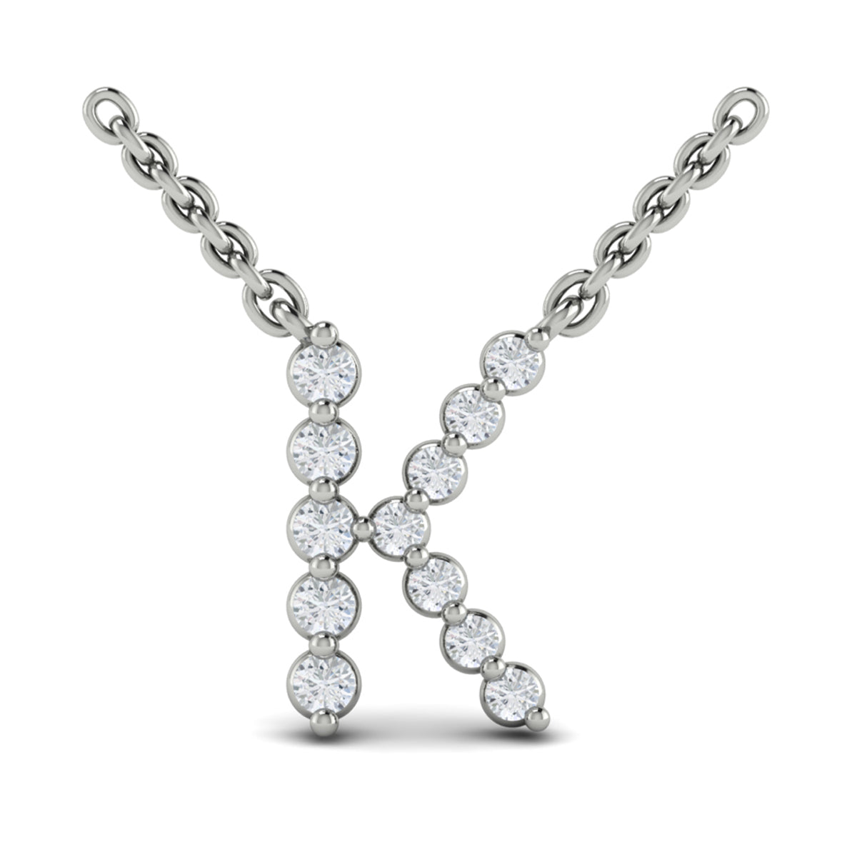 Diamond  Alphabet Pendant Necklace, K