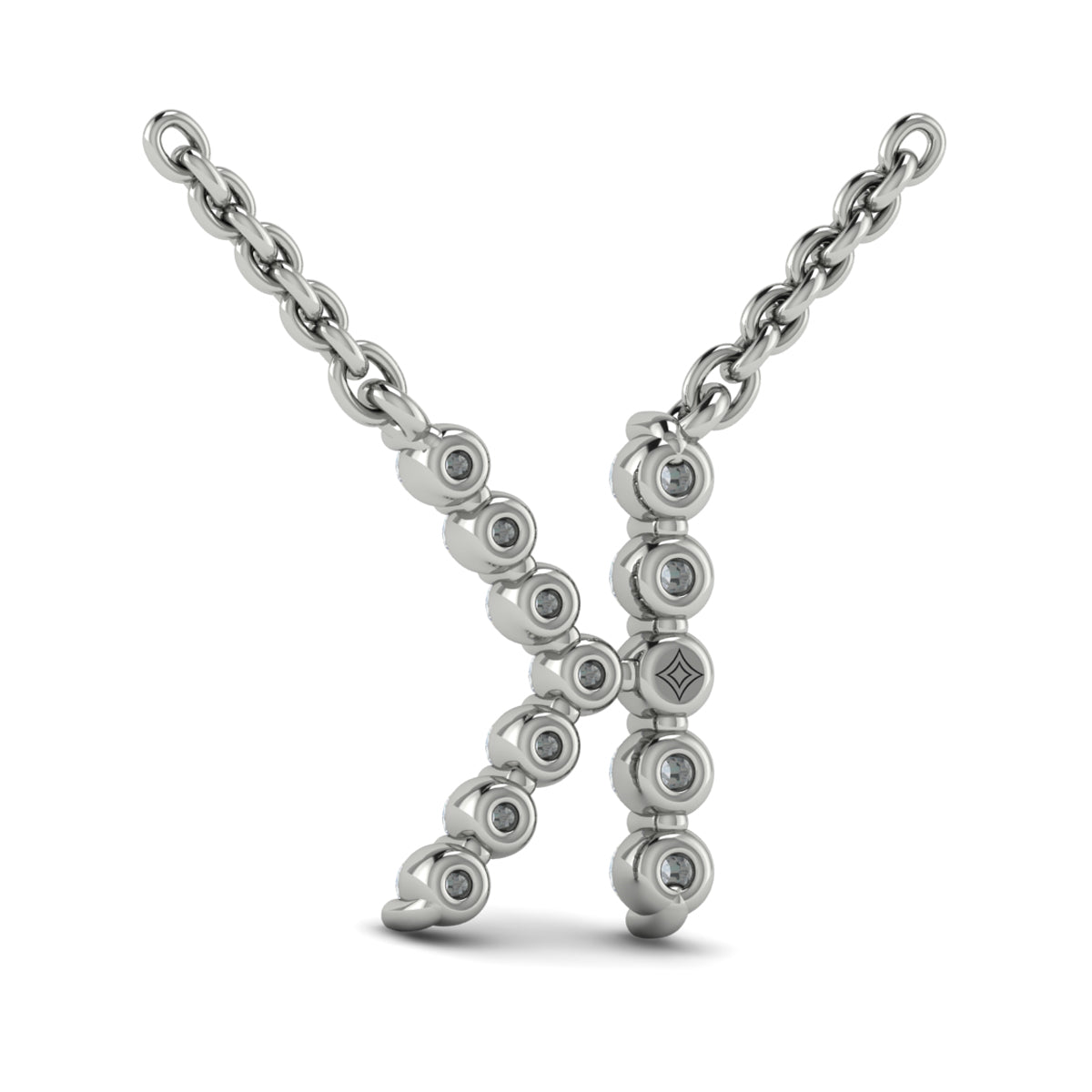 Diamond  Alphabet Pendant Necklace, K