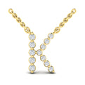 Diamond  Alphabet Pendant Necklace, K