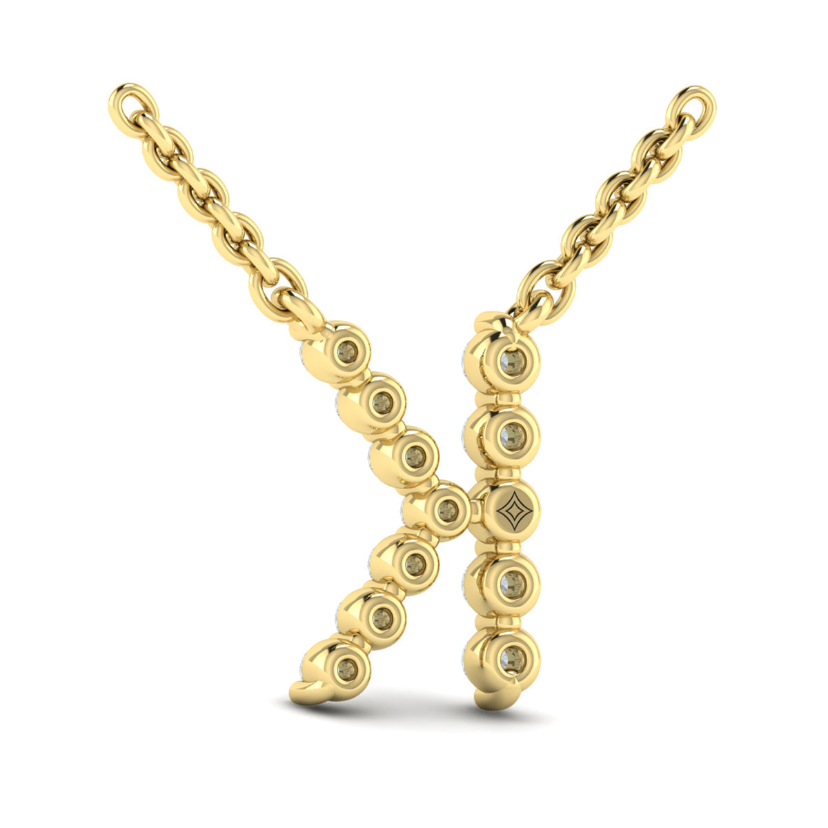 Diamond  Alphabet Pendant Necklace, K