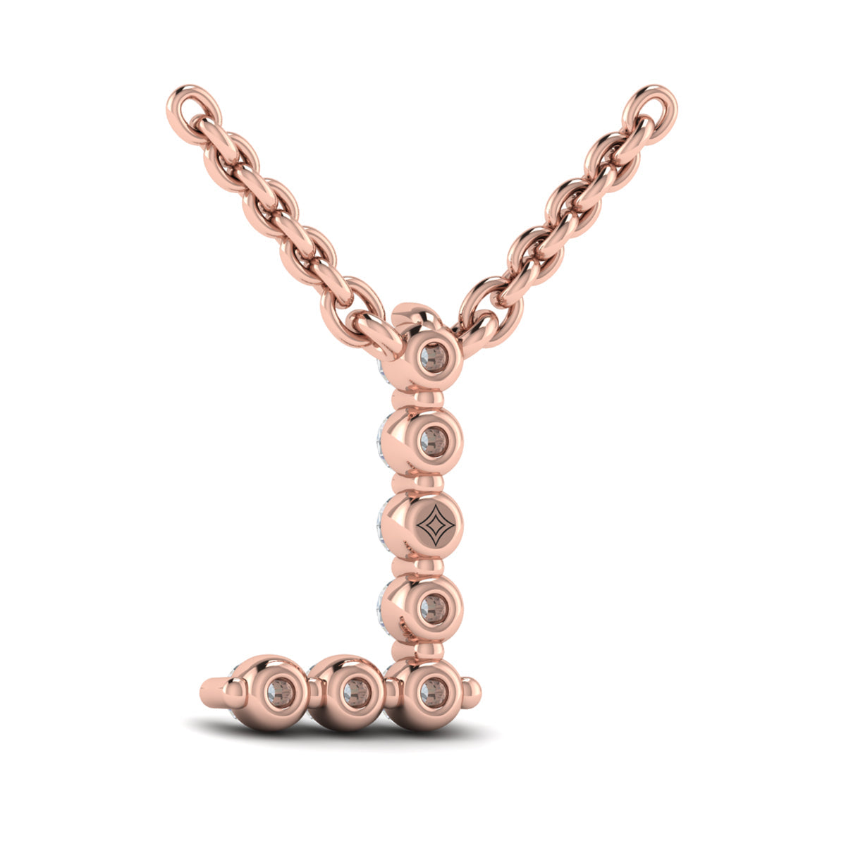 Diamond  Alphabet Pendant Necklace, L