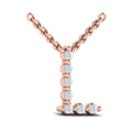 Diamond  Alphabet Pendant Necklace, L