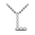 Diamond  Alphabet Pendant Necklace, L
