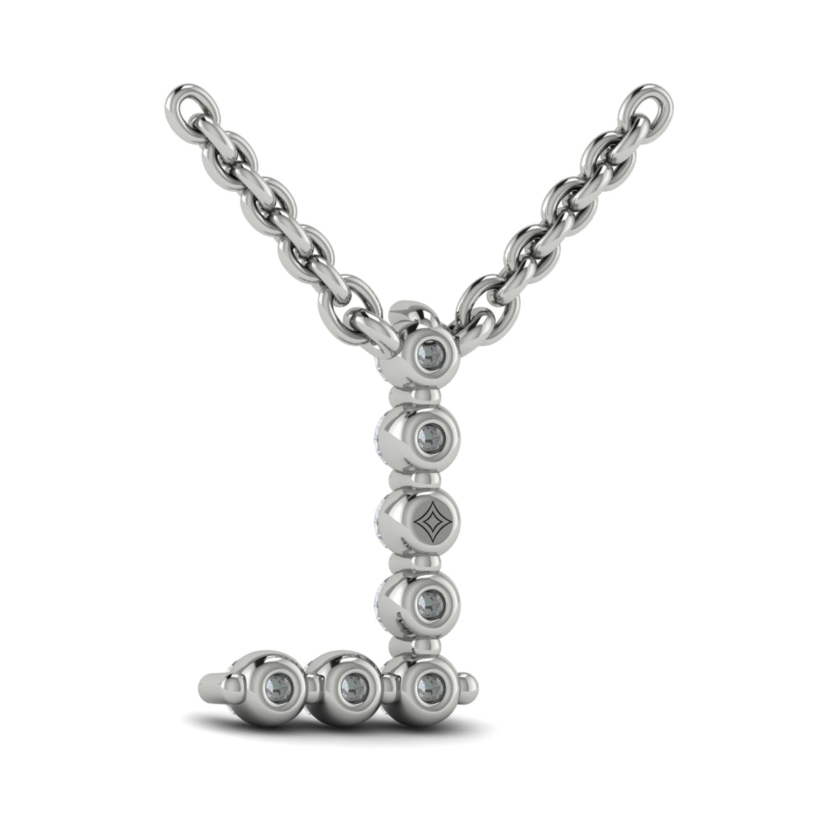 Diamond  Alphabet Pendant Necklace, L