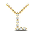 Diamond  Alphabet Pendant Necklace, L