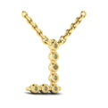 Diamond  Alphabet Pendant Necklace, L