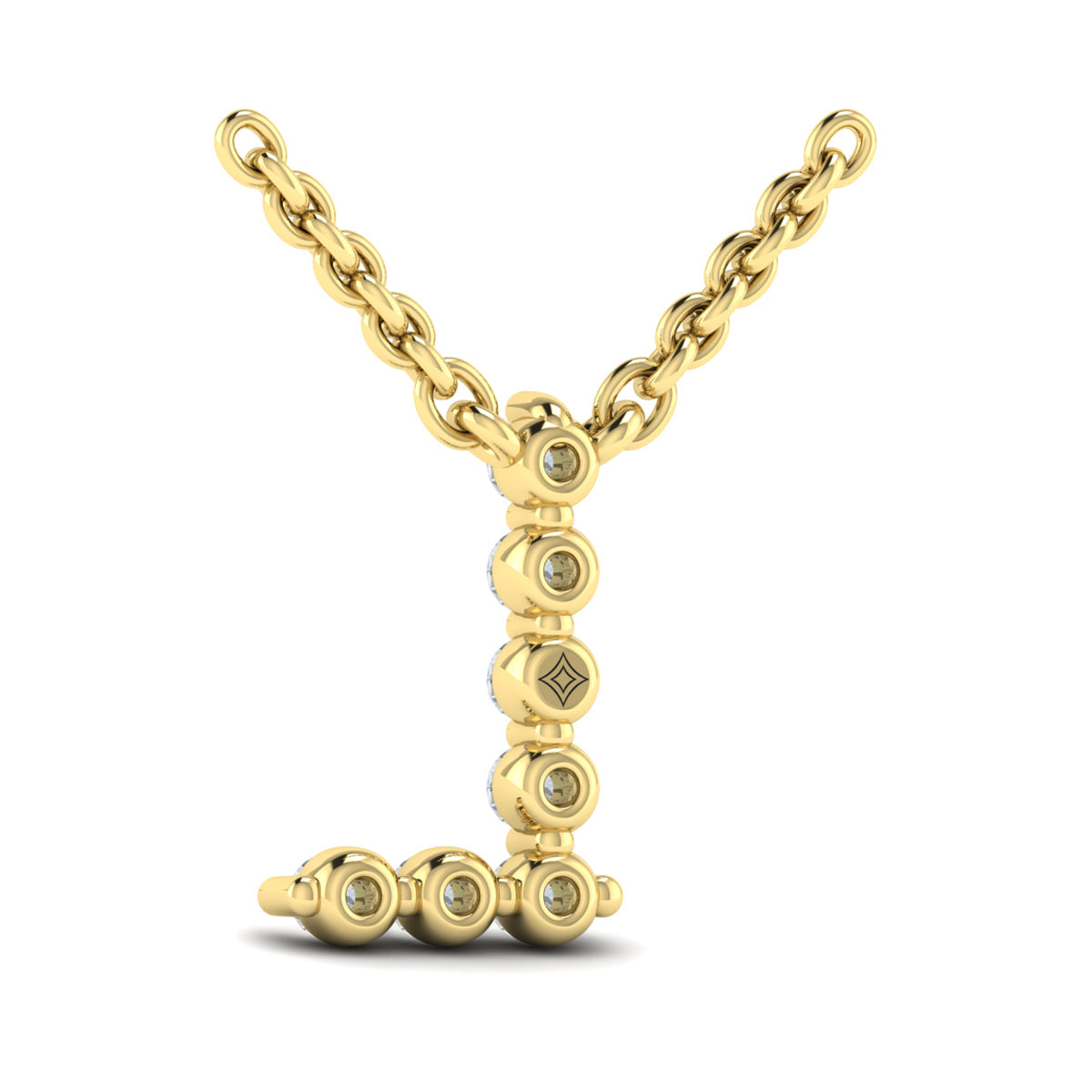 Diamond  Alphabet Pendant Necklace, L