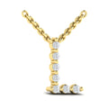 Diamond  Alphabet Pendant Necklace, L