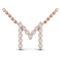 Diamond  Alphabet Pendant Necklace, M